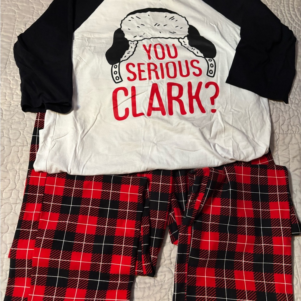Mens Christmas Pajamas - Black and Red Plaid